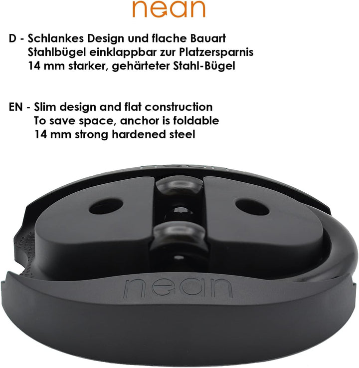 nean Bodenanker, Anker Wand und Boden, Befestigungsanker, Fahrradsicherung, legierter Stahl, Bügelst