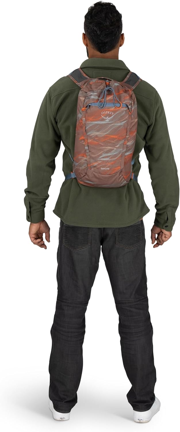 Osprey Unisex Daylite Cinch Pack Backpack (1er Pack), Blue Spikemoss/Alkaline