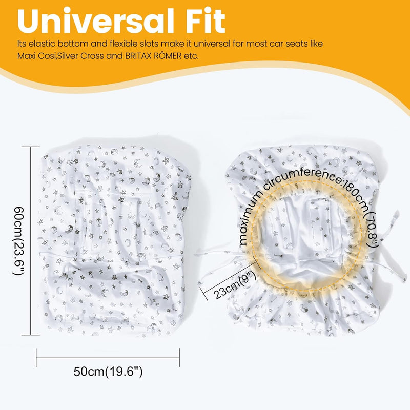 Orzbow Universal Bezug für Babyschale,Schutzbezug aus 100% Baumwolle,Perfekter Passform für Babyscha