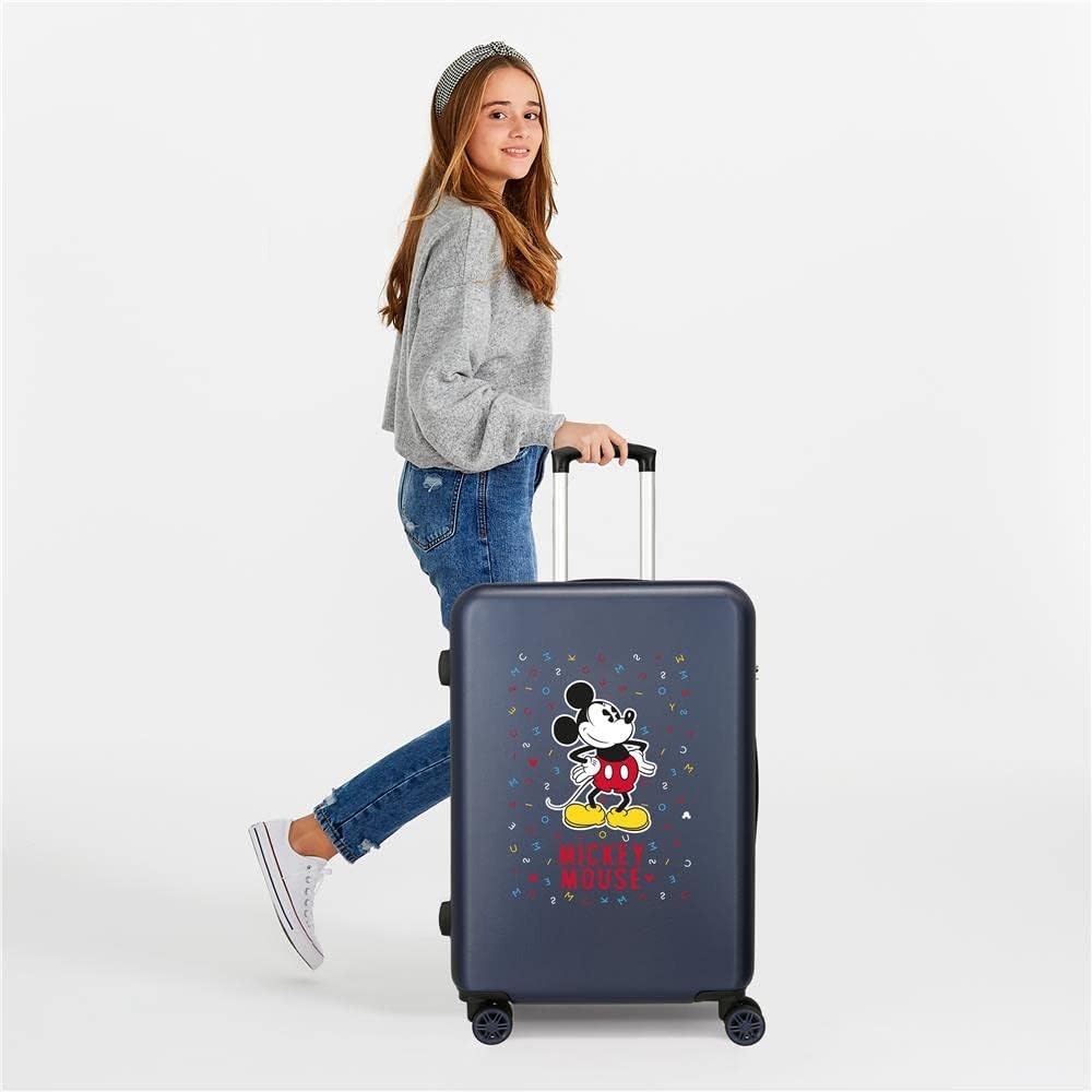 Disney Have a Good Day Mickey Mittlerer Koffer Blau 48x68x26 cms Hartschalen ABS Kombinationsschloss