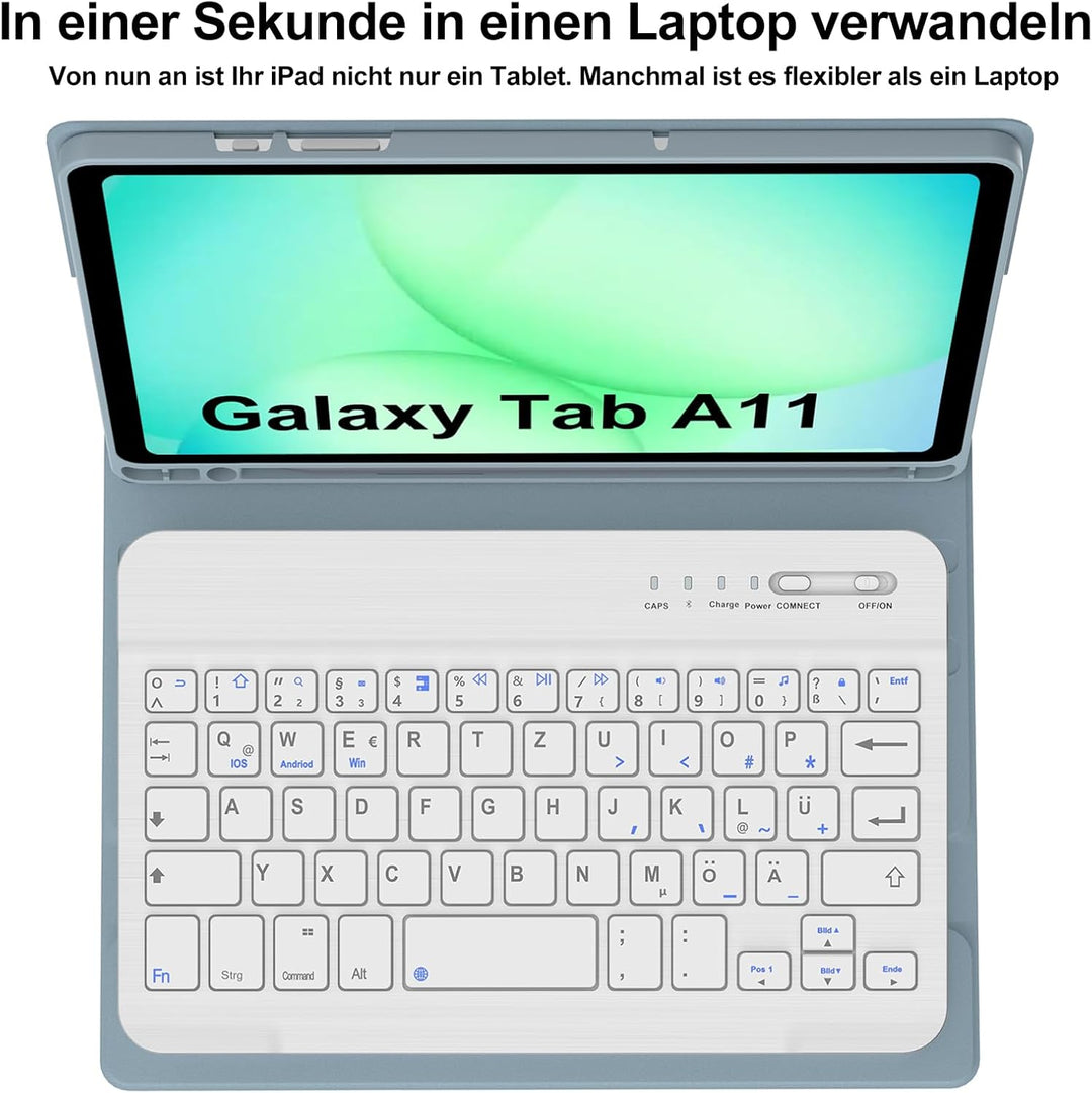 Tastatur für Samsung Galaxy Tab A11 8.7 Zoll 2025/A9 2023, Hülle mit Tastatur für Samsung Tab A11 Ma
