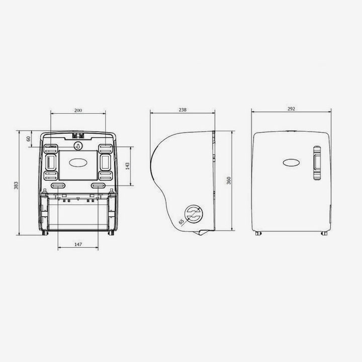 Jofel AG56600-MT Selbstschneidender ABS-Schneidspender, mattschwarz, schwarz