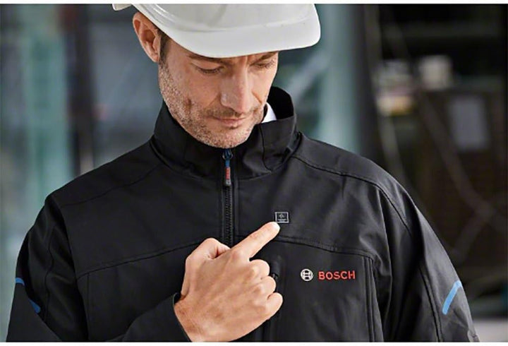 Bosch Professional Beheizbare Jacke GHJ 12+18V XA (inkl. USB-Ladeadapter GAA 12V-21, ohne Akku, im K