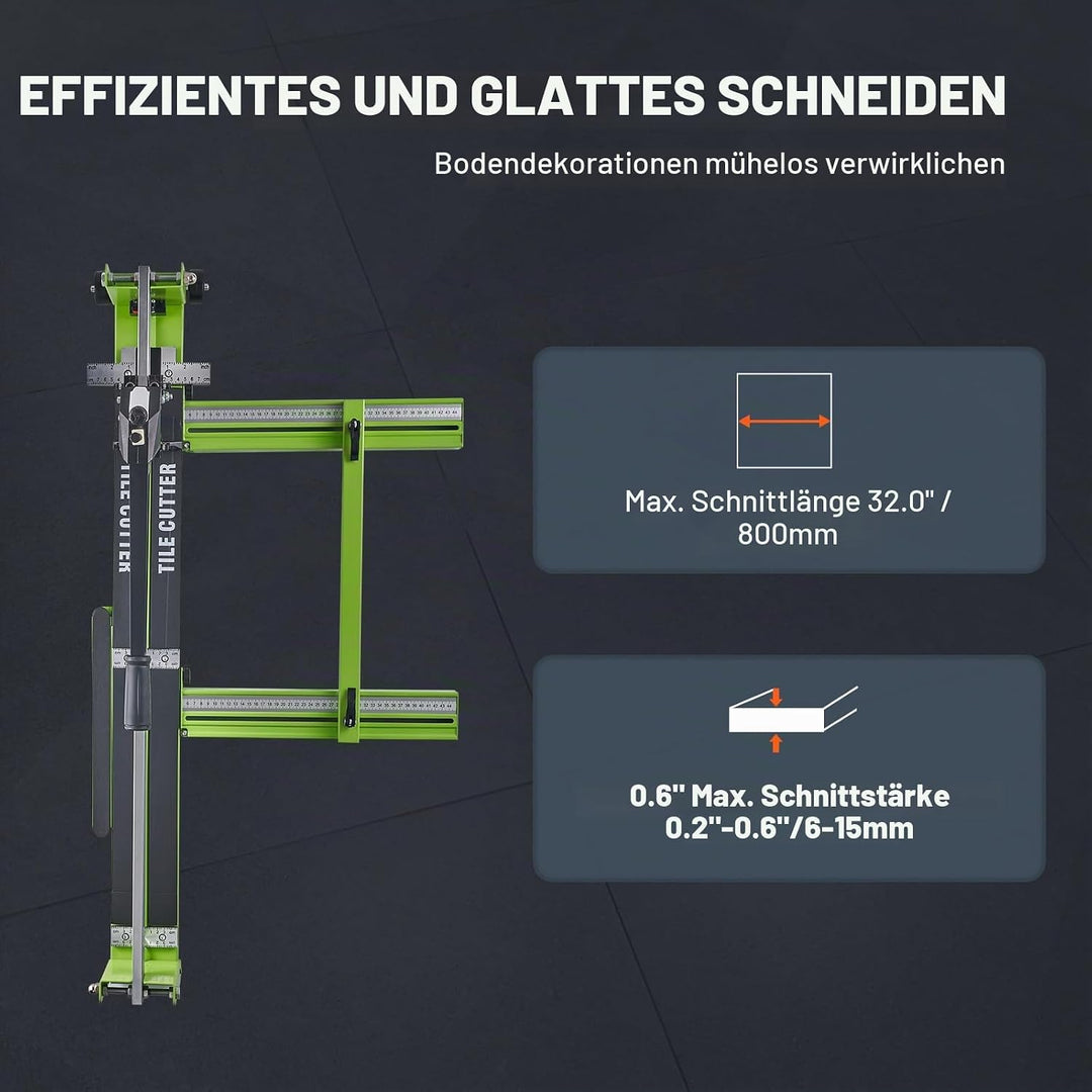 Mophorn Manueller Fliesenschneider 800 mm Fliesenschneidmaschine 31.5 Zoll Geeignet für Bodenfliesen
