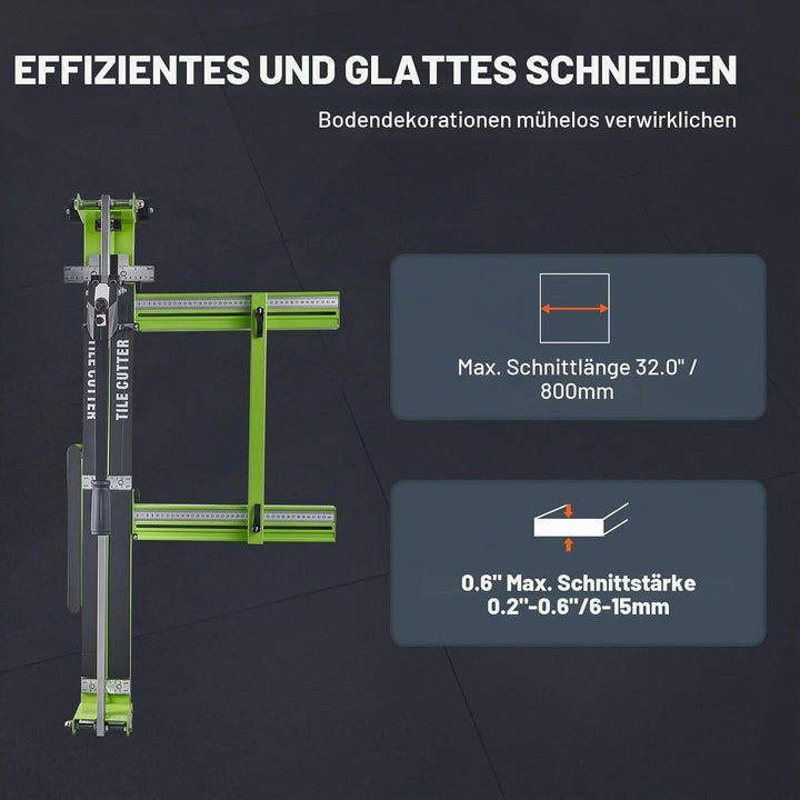 Mophorn Manueller Fliesenschneider 800 mm Fliesenschneidmaschine 31.5 Zoll Geeignet für Bodenfliesen