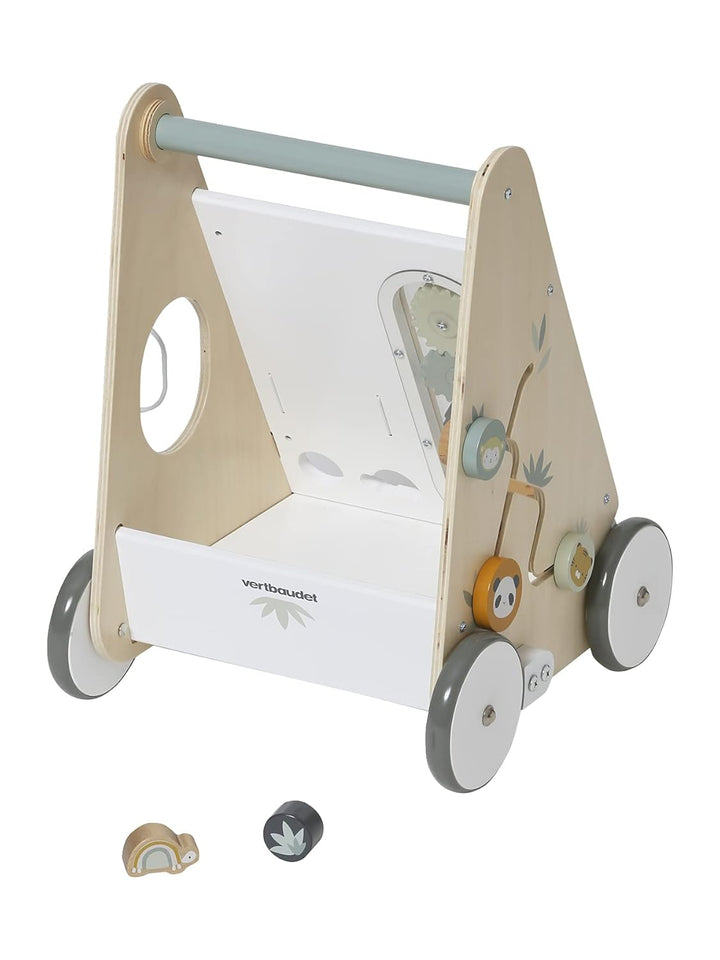 Vertbaudet VERTBAUDETBaby Lauflernwagen,Pandafreunde mit Bremse, Holz FSC®mehrfarbigONE Size Einheit