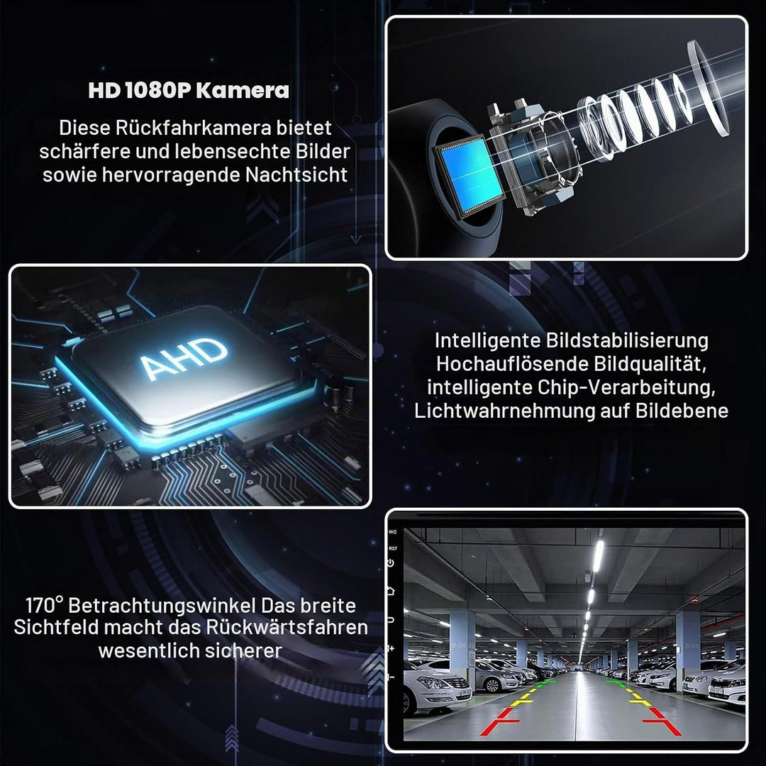 AHD 1080P Rückfahrkamera, 180° Super Weitwinkel, IP68 Wasserdicht, Universal Für Auto, SUV, Wohnmobi