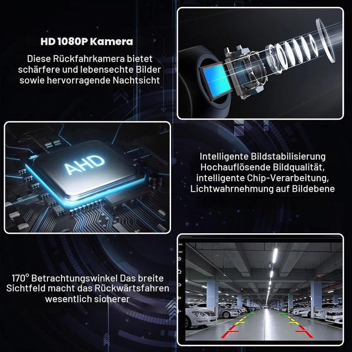 AHD 1080P Rückfahrkamera, 180° Super Weitwinkel, IP68 Wasserdicht, Universal Für Auto, SUV, Wohnmobi