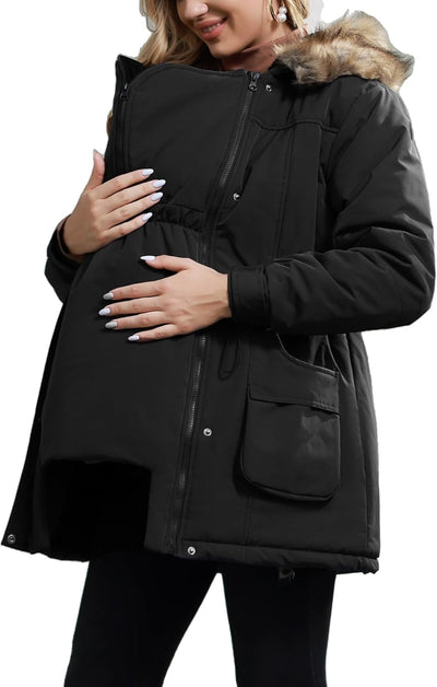 Maacie Tragejacke Umstandsjacke Umstandsmode Winter 3 In 1 Schwangerschaftsjacke Mit Babyeinsatz Ums
