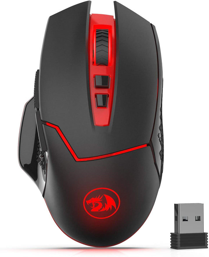 Redragon M690-1 Kabellose Gaming-Maus mit DPI-Schaltung, 2 Seitentasten, 2400 DPI, ergonomisches Des
