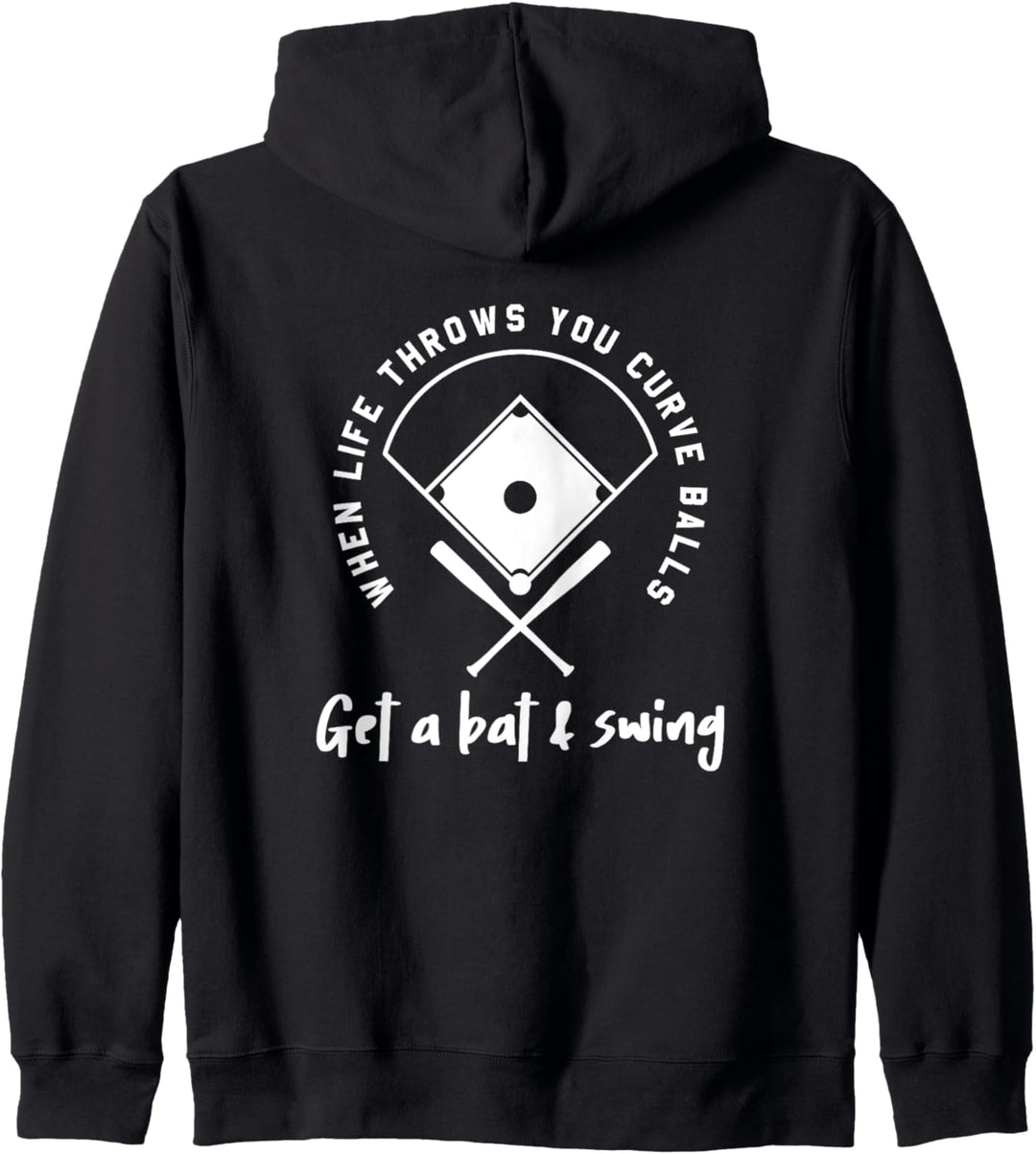 Life Throws Curve Balls Swing / Baseball Zitat Spieler, Fans Kapuzenjacke