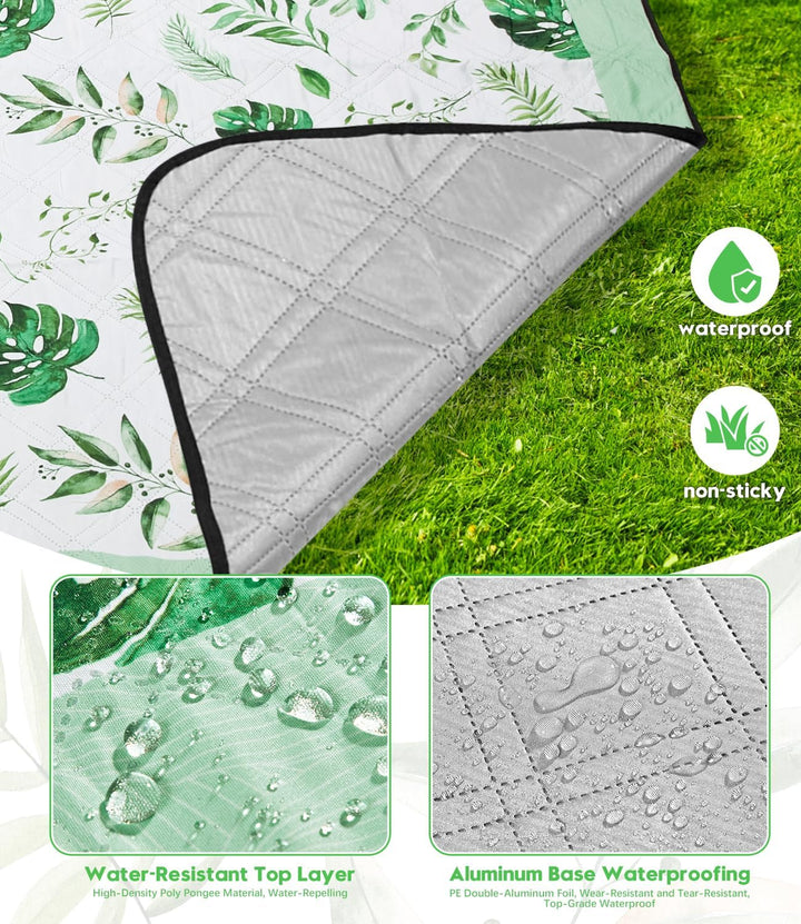 DEWUR Picknickdecke wasserdicht waschbar, Stranddecke Sandfrei XXL Campingdecke Strandmatte isoliert