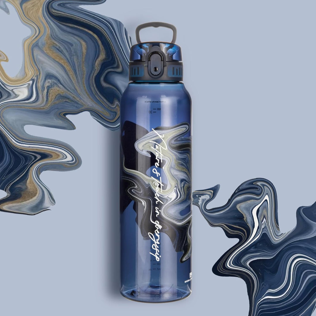 UZSPACE Trinkflasche Sport 1L, Tritan Bpa-Frei Trinkflasche Auslaufsicher mit Einhandbedienung, Kohl