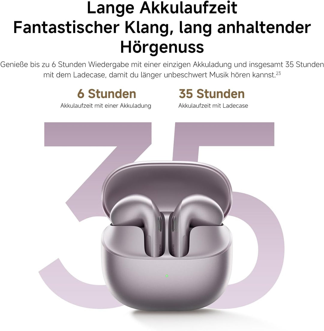 XIAOMI Buds 6 True-Wireless-Ohrhörer, Geräuschunterdrückung mit 3 Mikrofonen, Harman AudioEFX, 3-Fac