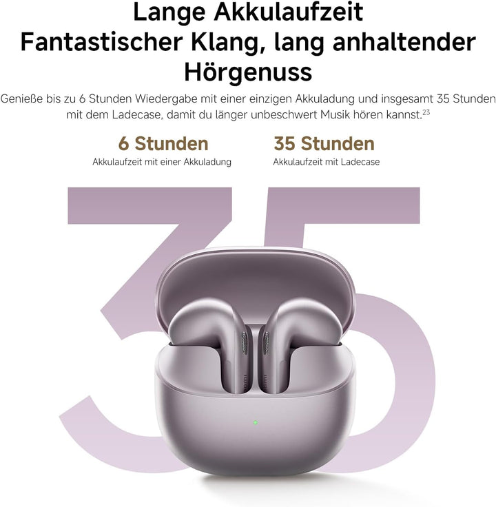 XIAOMI Buds 6 True-Wireless-Ohrhörer, Geräuschunterdrückung mit 3 Mikrofonen, Harman AudioEFX, 3-Fac