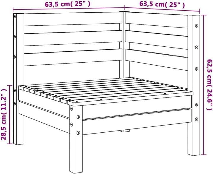 vidaXL Garten Ecksofa, Modular Gartenmöbel, Sofa Lounge Sessel für Garten Terrasse Balkon, Gartensof