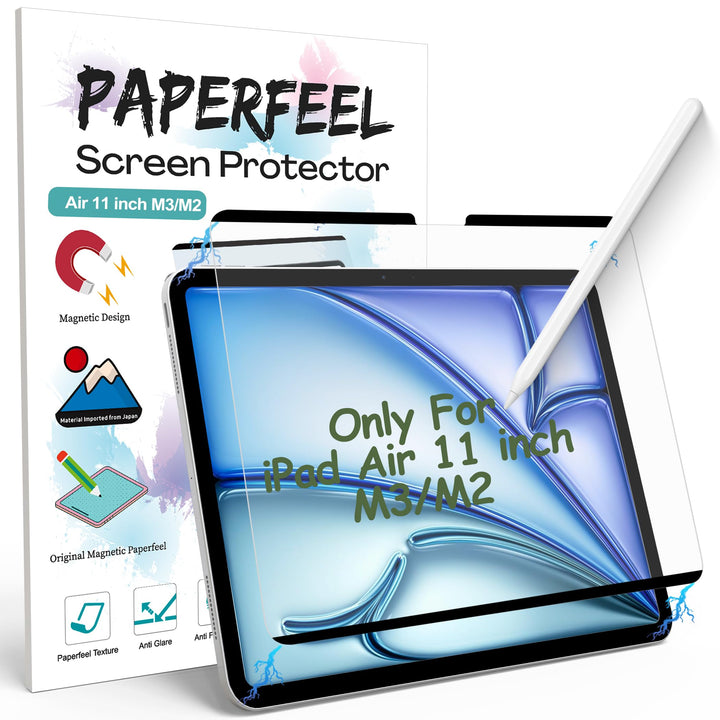 PAPERFEEL Magnetischer Folie für iPad Air 11 2024 M2 Schutzfolie, Matt Papier Magnetisch Folie zum S