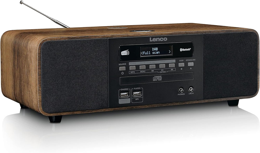 Radio Lenco Dar-051 Dab+ – Kompakt-System – CD / MP3-Player – Bluetooth 5.0 – PLL FM – 2 Stunden Ala