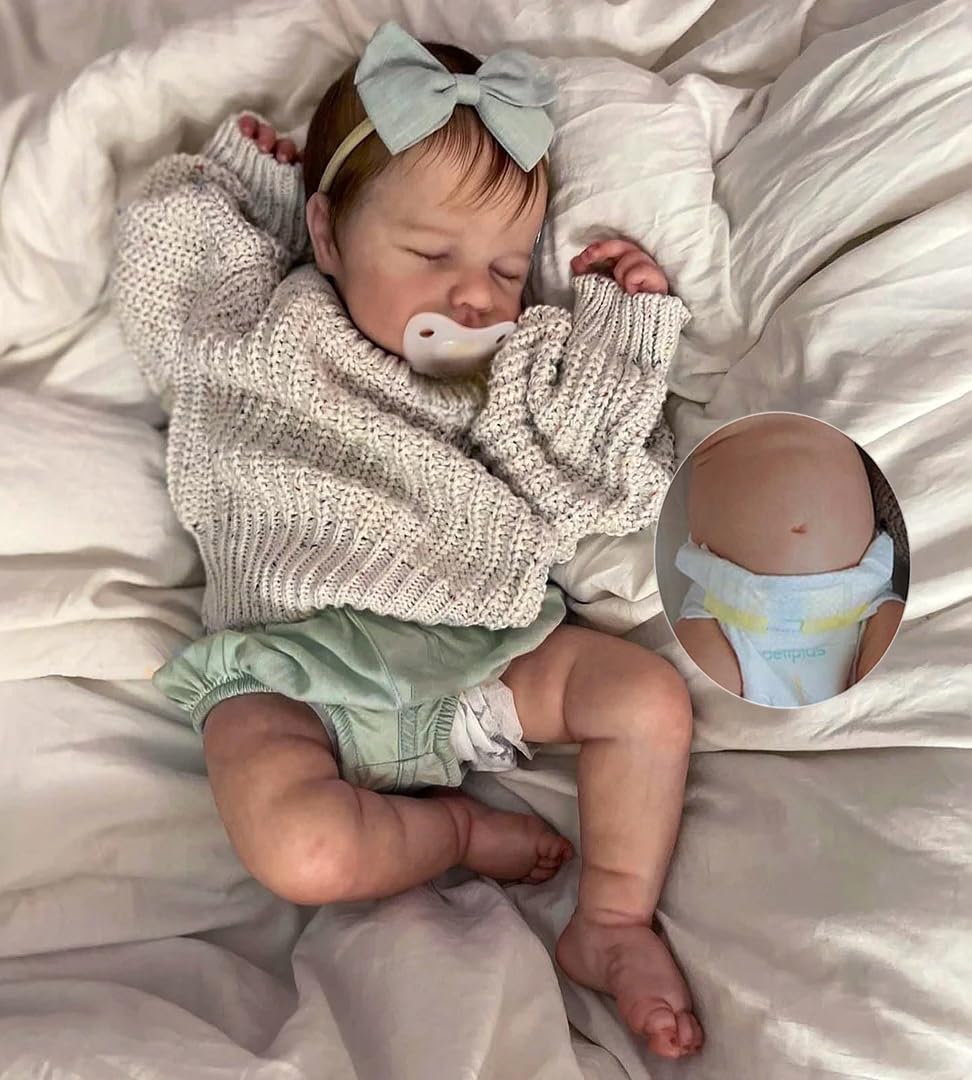 Zero pam Reborn Baby Vollsilikon Lebensecht-50CM Silikon Baby Mädchen, Babypuppen Wie Echt, Echte Ba