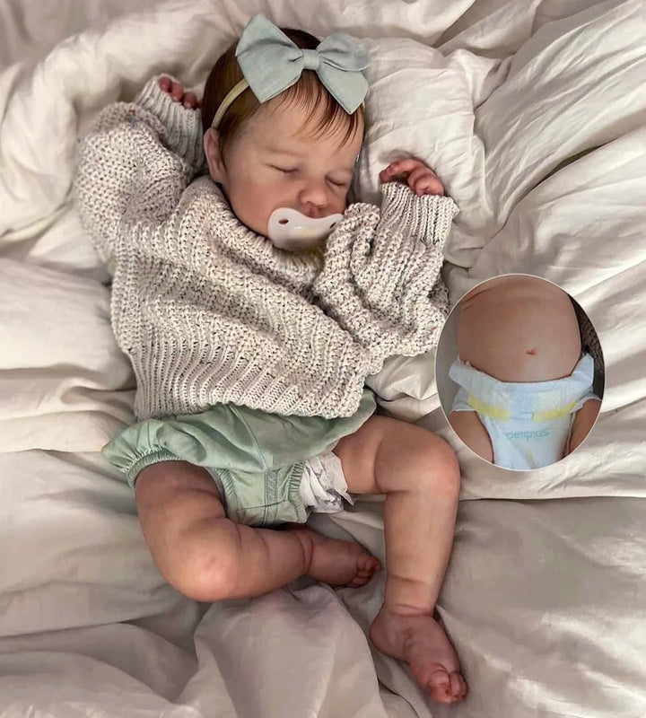 Zero pam Reborn Baby Vollsilikon Lebensecht-50CM Silikon Baby Mädchen, Babypuppen Wie Echt, Echte Ba