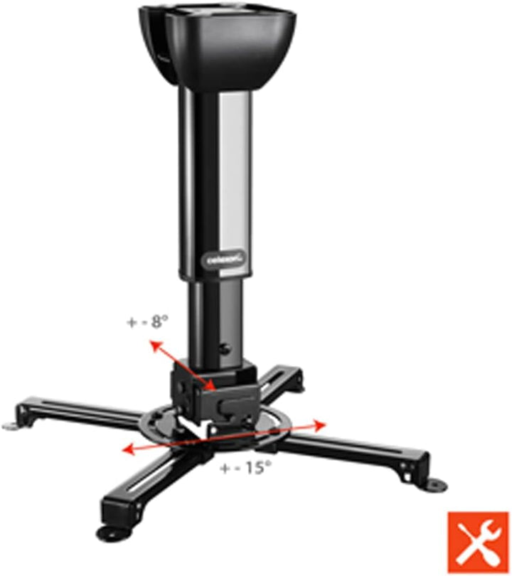 celexon neigbare Beamer-Deckenhalterung schwarz Multicel 4060Pro - 40-60cm Deckenabstand - bis 15kg
