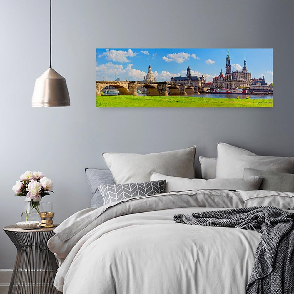Feeby. Leinwandbild, Bilder, Wand Bild, Wandbilder, Kunstdruck 150x60 cm, DRESDEN ELBE VALLEY, DEUTS