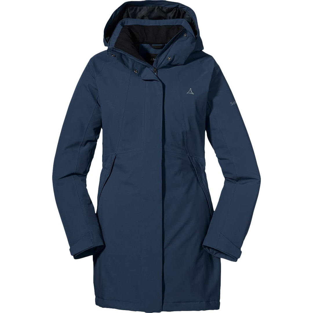 Schöffel Damen Insulated Jacket Bastianisee L, funktionale Winterjacke mit abnehmbarer Kapuze, wasse