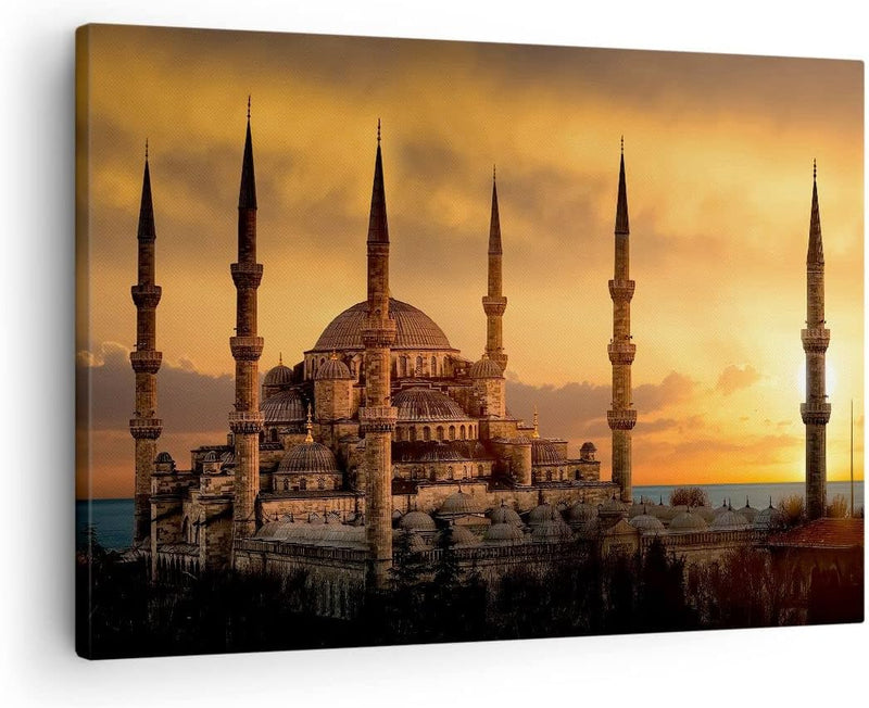 Bilder auf Leinwand Sonnenuntergang istanbul türkei reise Leinwandbild 70x50cm Wandbilder Dekoration