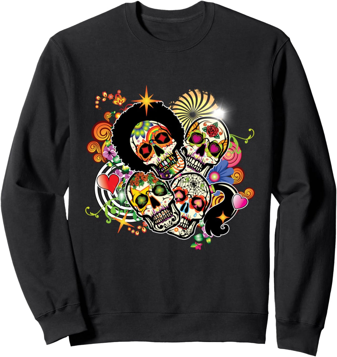 Day of the Dead Dia de los Muertos Sugar Skull Women Costume Sweatshirt
