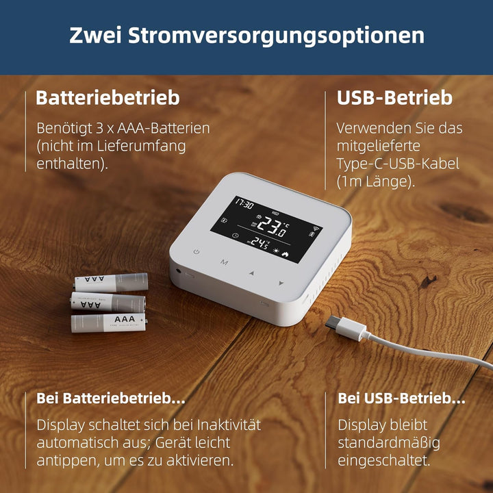 Beok WiFi Thermostat Für Gaskessel, Tuya Smart Raumthermostat Thermostate Heizung Digital LCD-Anzeig