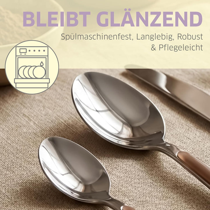 Kuppels Prisma Besteck Set für 6 Personen aus Edelstahl poliert | Besteckset 24-teilig | Hochwertige