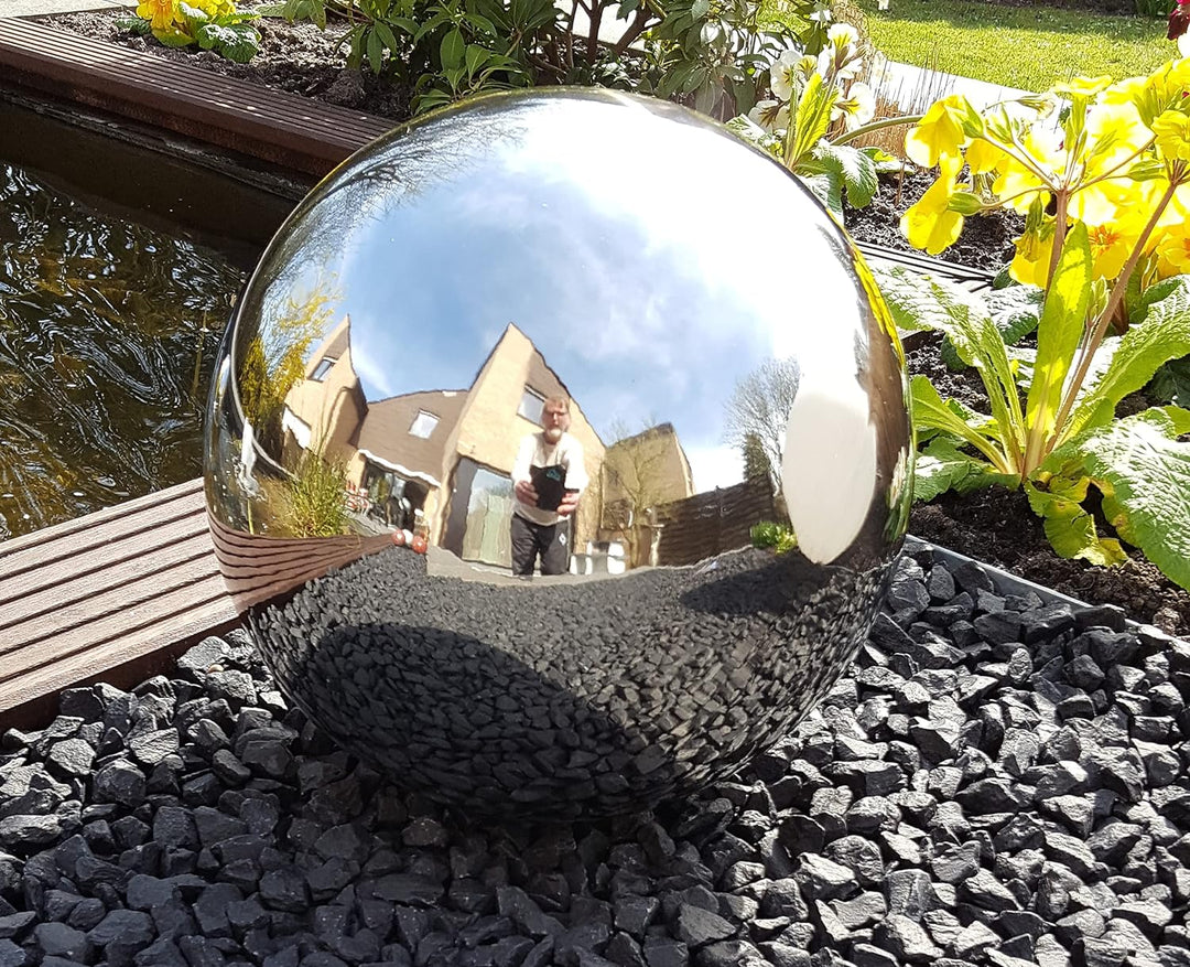 Jürgen Bocker Garten-Ambiente Dekokugel aus Edelstahl 35 cm poliert Dekorationskugel Edelstahlkugel