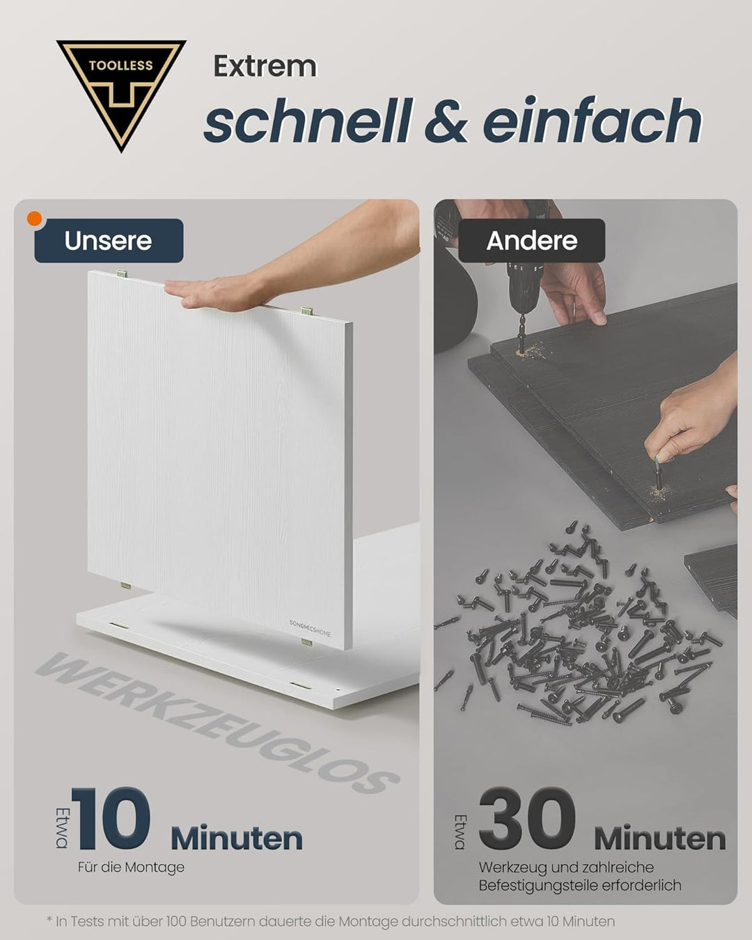 SONGMICS HOME Katzenklo-Schrank, Toolless-Technologie, Superschnelle werkzeuglose Montage, Katzensch