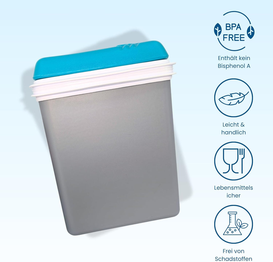 Kühlbox 15L Kompakt Passiv – Eisbox ohne Strom, Tragbare Kühltasche für Camping, Picknick & Strand,