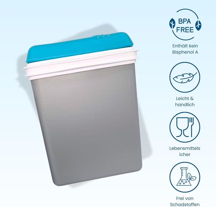 Kühlbox 15L Kompakt Passiv – Eisbox ohne Strom, Tragbare Kühltasche für Camping, Picknick & Strand,