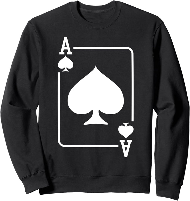 Ace of Spades Spielkarte Halloween Kostüm weisser Text Sweatshirt