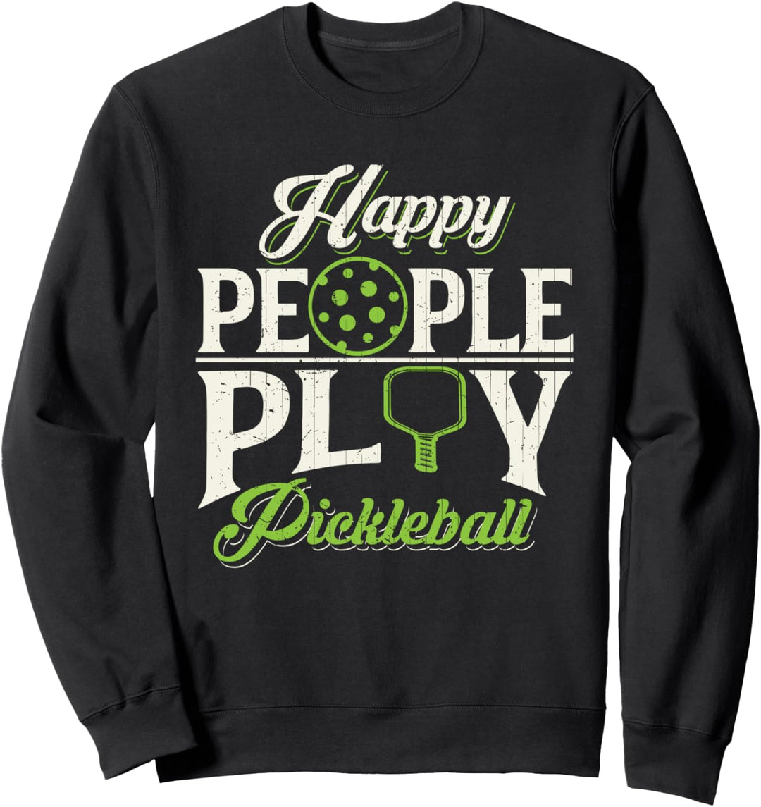 Glückliche Menschen spielen Pickleball Sweatshirt