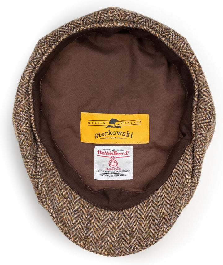 Sterkowski Shelby Mütze | Tweed Schiebermütze für Herren | Warm Elegant 100% Wolle Zeitungsjunge Kap