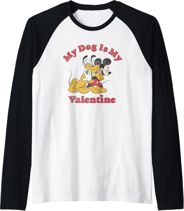 Disney Mickey & Friends Valentinstag My Dog Pluto Vintage Raglan