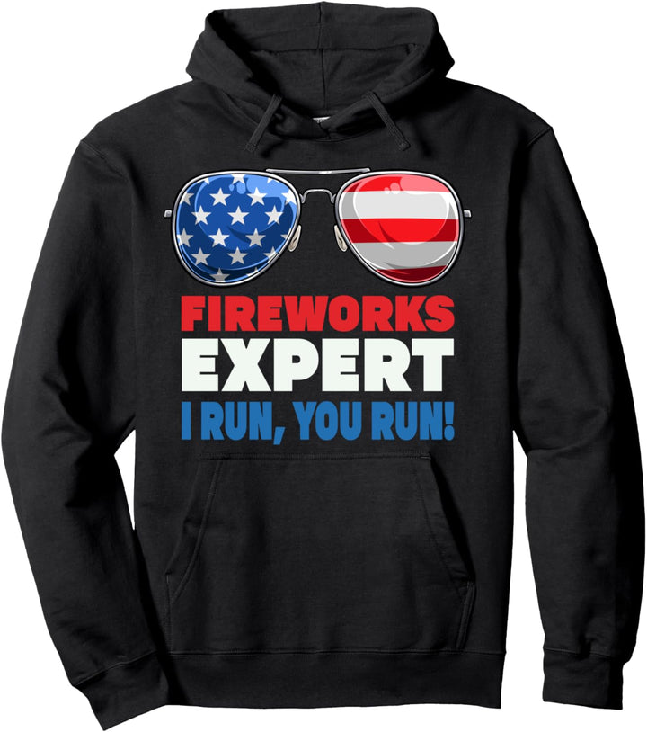 4. Juli-Shirt. FIREWORKS EXPERT USA Flagge Sonnenbrille Pullover Hoodie