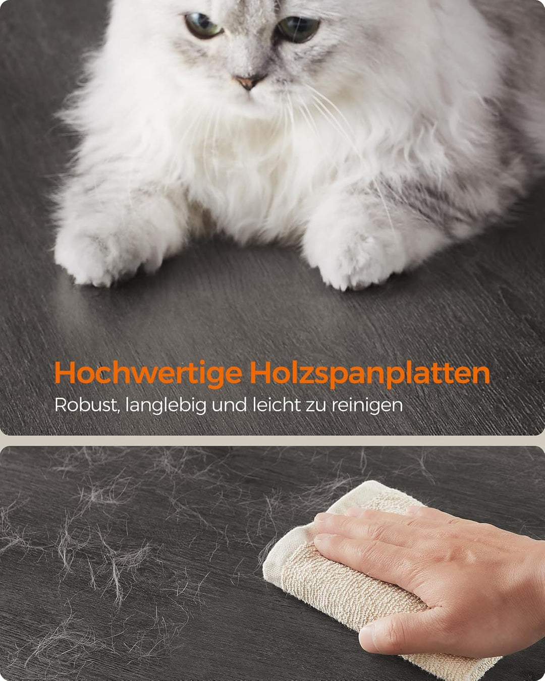 Feandrea Kratzbaum, 86 cm hoher Katzenbaum, Spanplatten-Katzenkratzbaum, mit Höhle, Liegeflächen, Sä