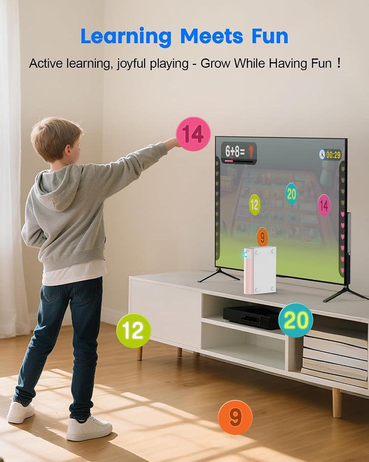 AR-Spielkonsole mit Bewegung für Kinder: Videospiel, Plug &amp; Play, Geschenk 3+, Rosa | Für aktive Spi