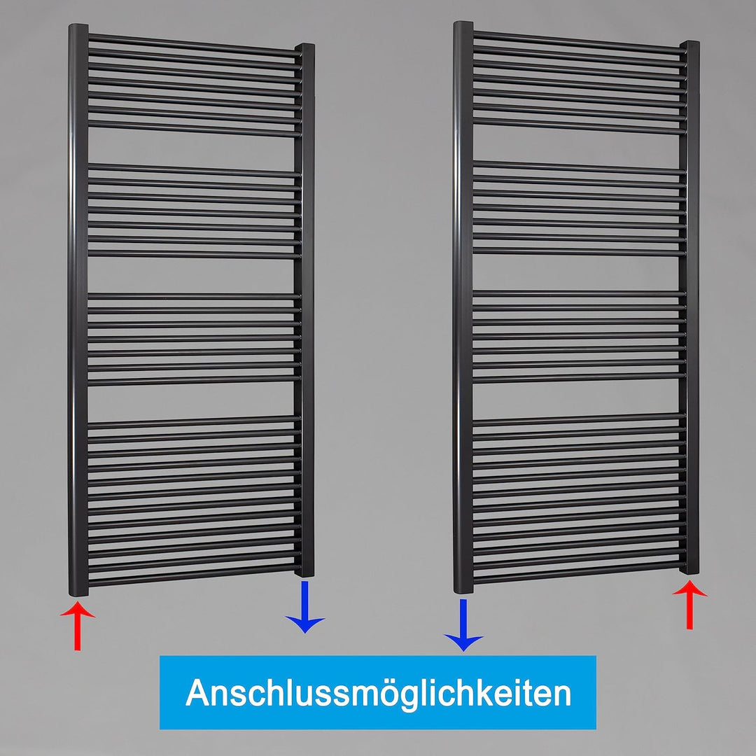 Heizkörper Badheizkörper Handtuchwärmer mit Seitenanschluss unten anthrazit (1732 x 500 mm) (773 Wat