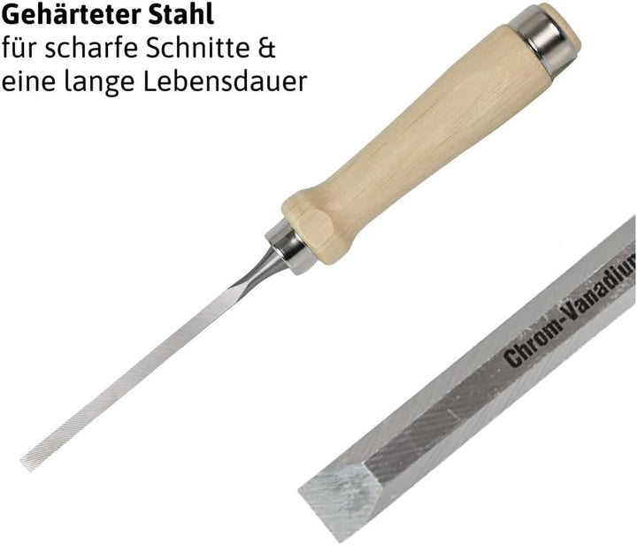 Dönges Stechbeitel 6 mm, mit Holzheft aus Weissbuche, mit Seitenfase | Made in Germany | Stecheisen