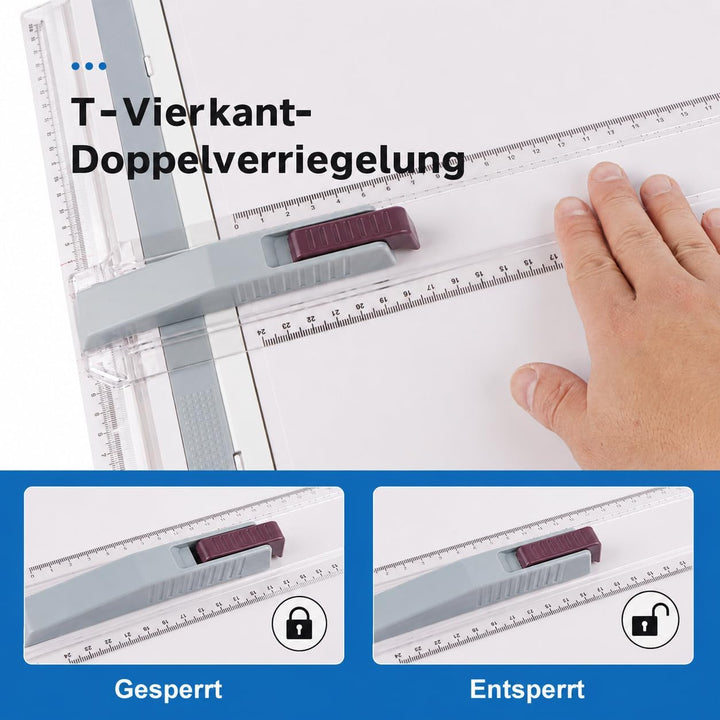 Multifunktions Zeichenplatte A3 Set, DIN A3 Zeichenplatte mit Zeichnungswerkzeuge Zirkel Zeichenstif