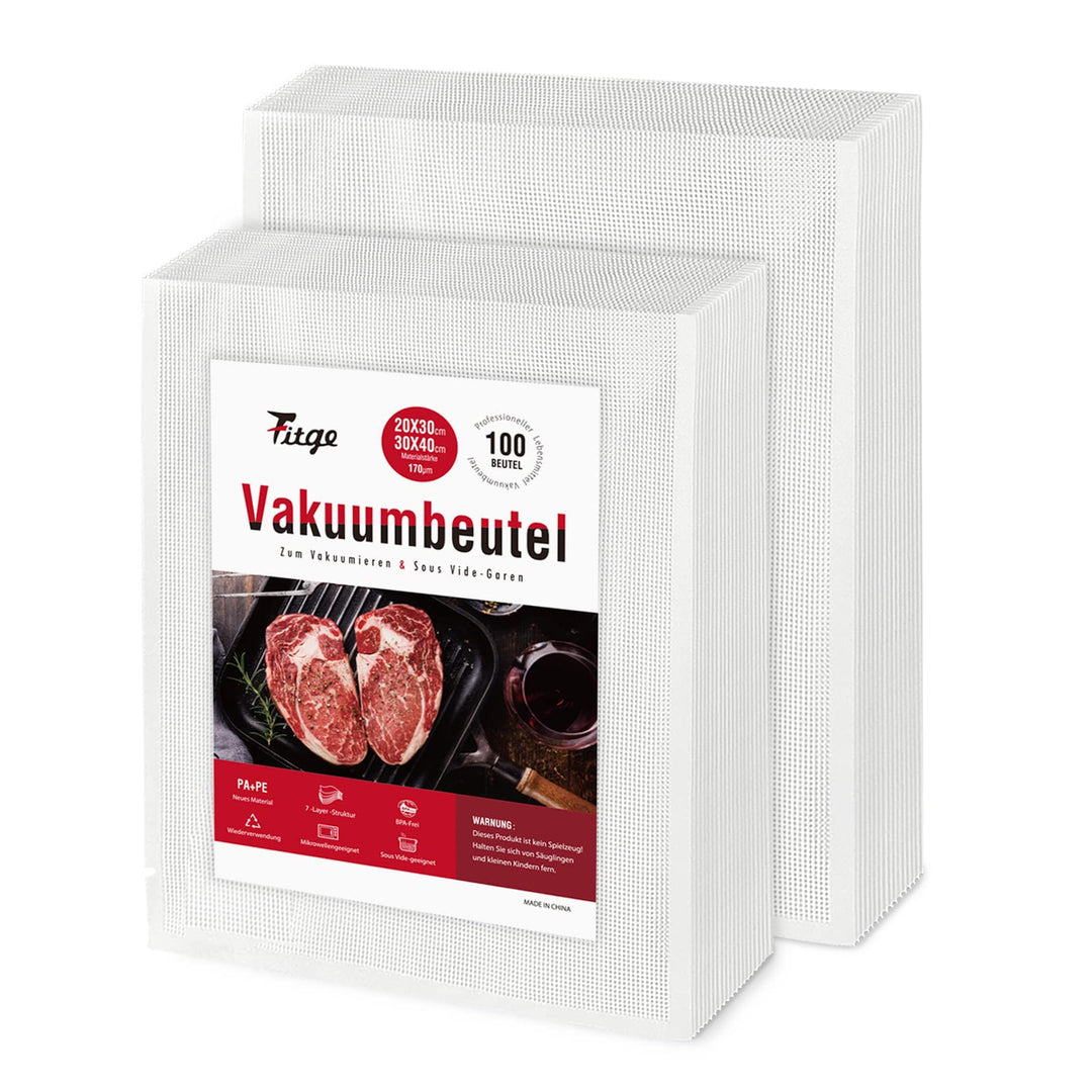 Vakuumierbeutel 170µm 20x30cm+30x40cm 100 Beutel für alle Vakuumiergeräte Vakuumbeutel für Lebensmit