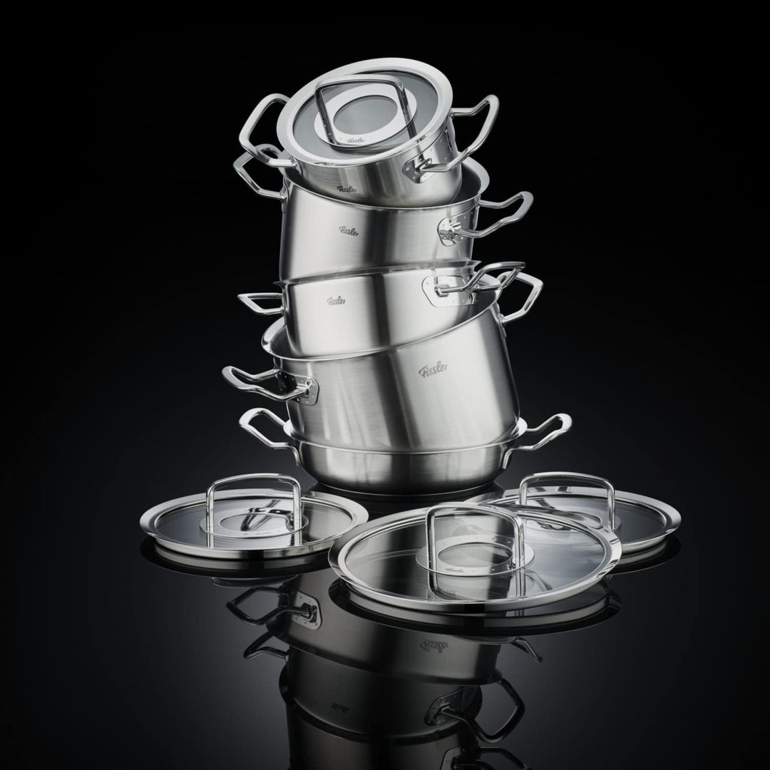 Fissler Original-Profi Collection / Edelstahl-Kochtopfset, 5-teilig, Töpfe mit Glas-Deckel (3 Kochtö