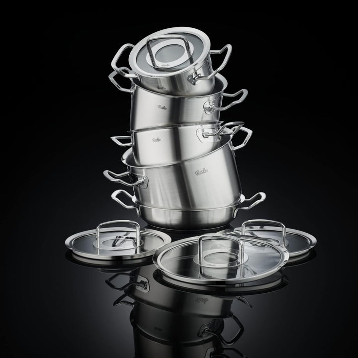 Fissler Original-Profi Collection / Edelstahl-Kochtopfset, 5-teilig, Töpfe mit Glas-Deckel (3 Kochtö