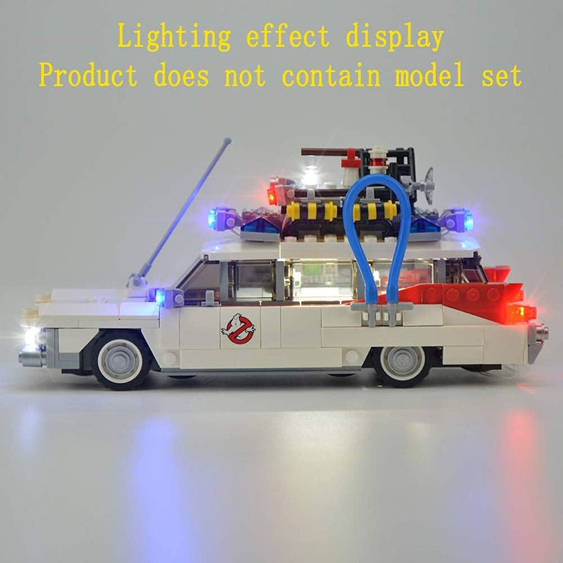 GEAMENT Blöcke Licht-Set für Ghostbusters ecto 1 - USB Beleuchtungsset Kompatibel mit Lego 21108 Aut