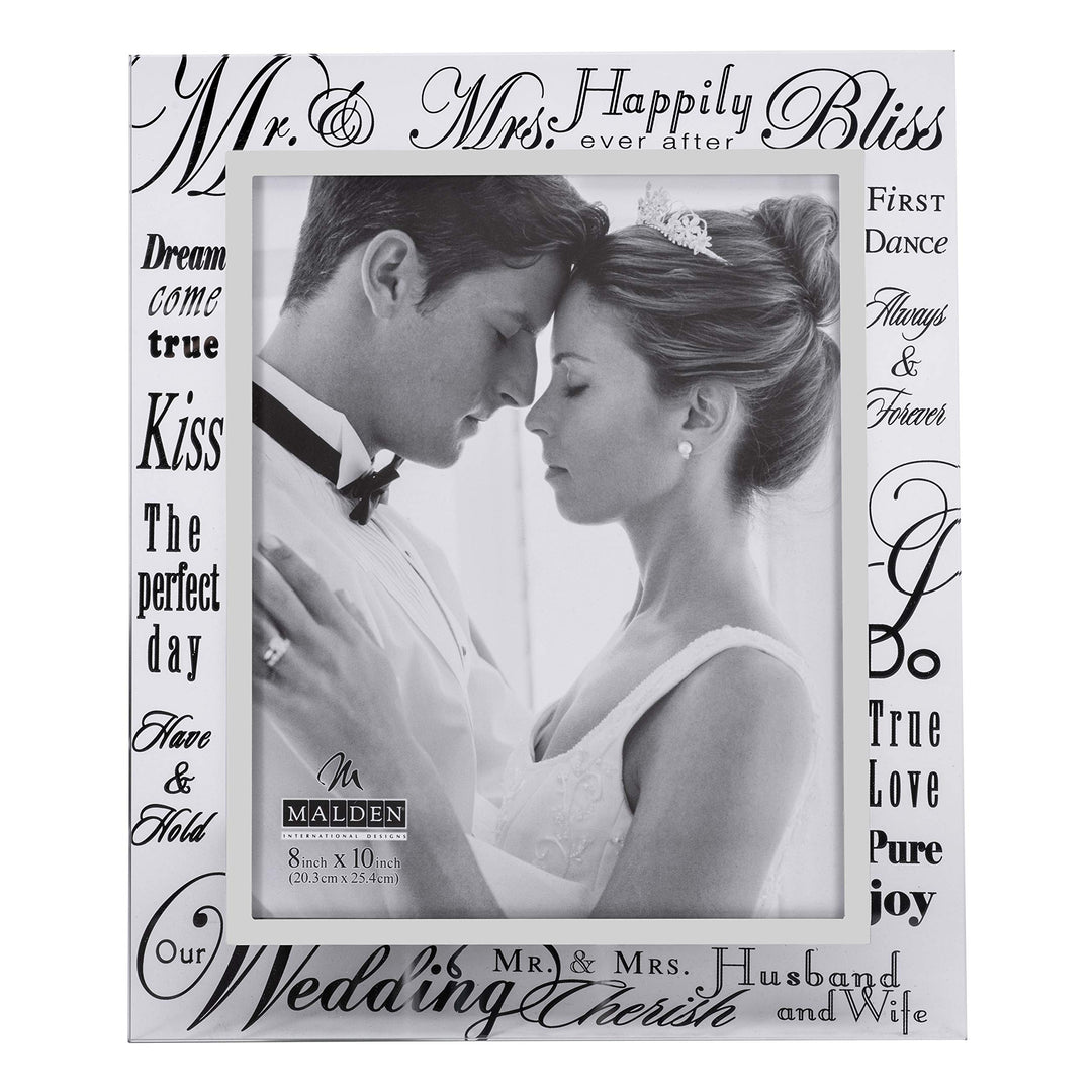 Malden International Designs Bilderrahmen Mr. & Mrs. Spiegelglas mit silberfarbenem Metallrand innen